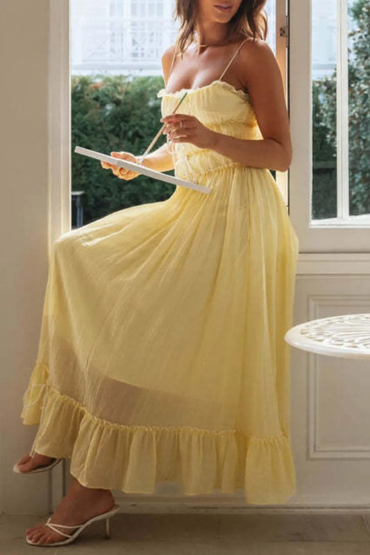 Penny Frill Tied Front Midi Cami Dress