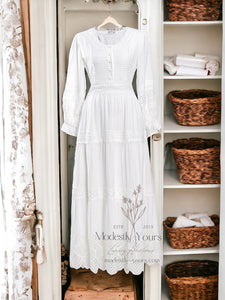 Annie's Eyelet Lace White Dress, Cotton