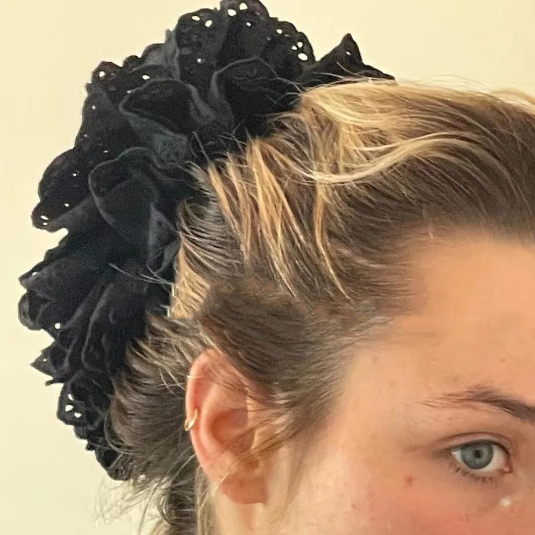 Lace French Hair Scrunchie, Elastic