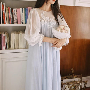 Madeleine Cotton Sleepwear, Blue or White