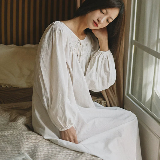 Winter Bloom Nightgown - Pure Cotton