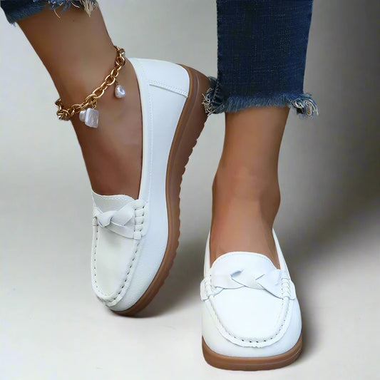 Weave Wedge Heeled Loafers