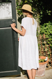 Charlotte Linen Dress - White Linen Dress-0
