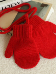 Modestly Yours Red 100% Baby Cashmere Knitted Mittens