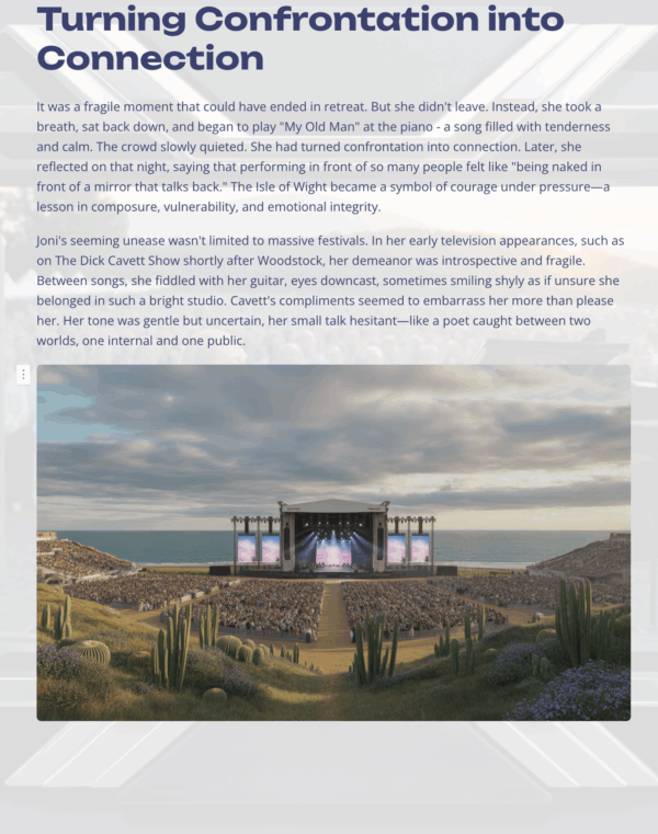 Sing with Courage! A book inspired by the works of Canadian Joni Mitchell