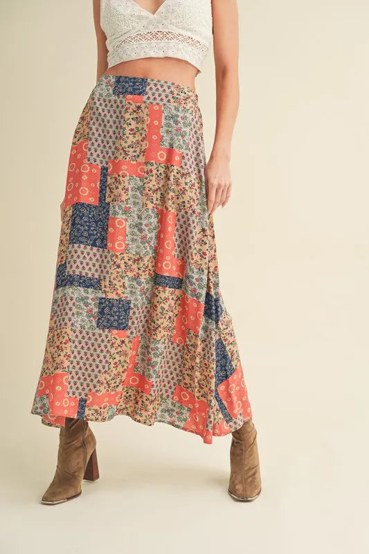 Aemi + Co Printed Maxi Skirt