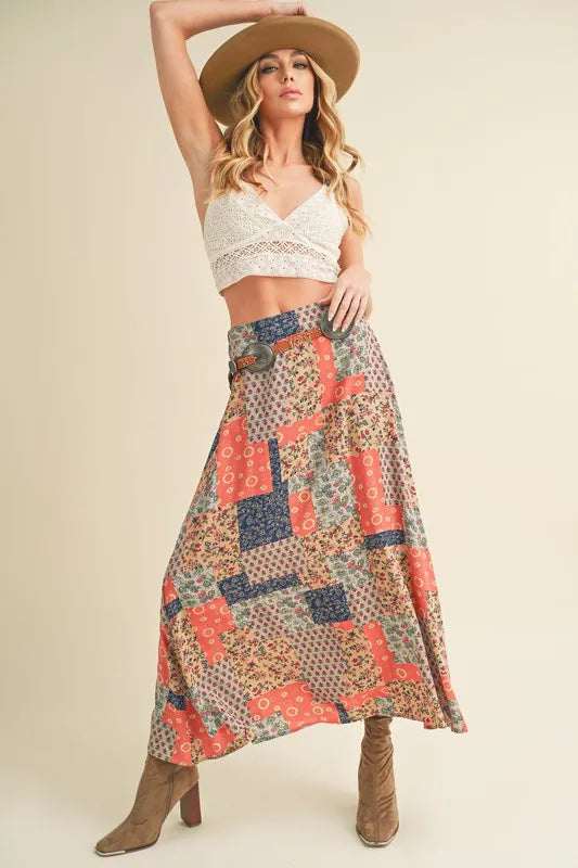 Aemi + Co Printed Maxi Skirt