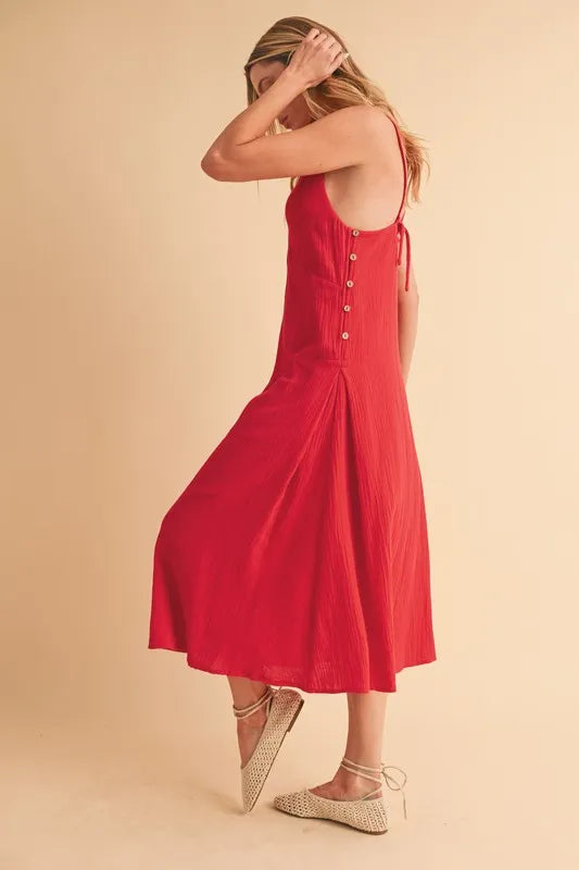 Aemi+Co Side Button Midi Cami Dress