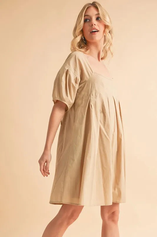 Aemi + Co Square Neck Babydoll Dress with Pockets