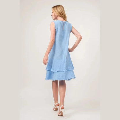 And The Why Washed Fringe Detail Tiered Dress