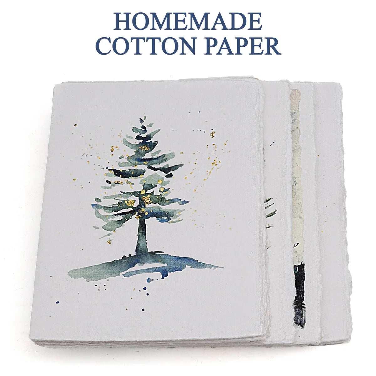 Winter’s Dream, Handmade Deckle-Edge Holiday Cards & Envelopes 20 pack