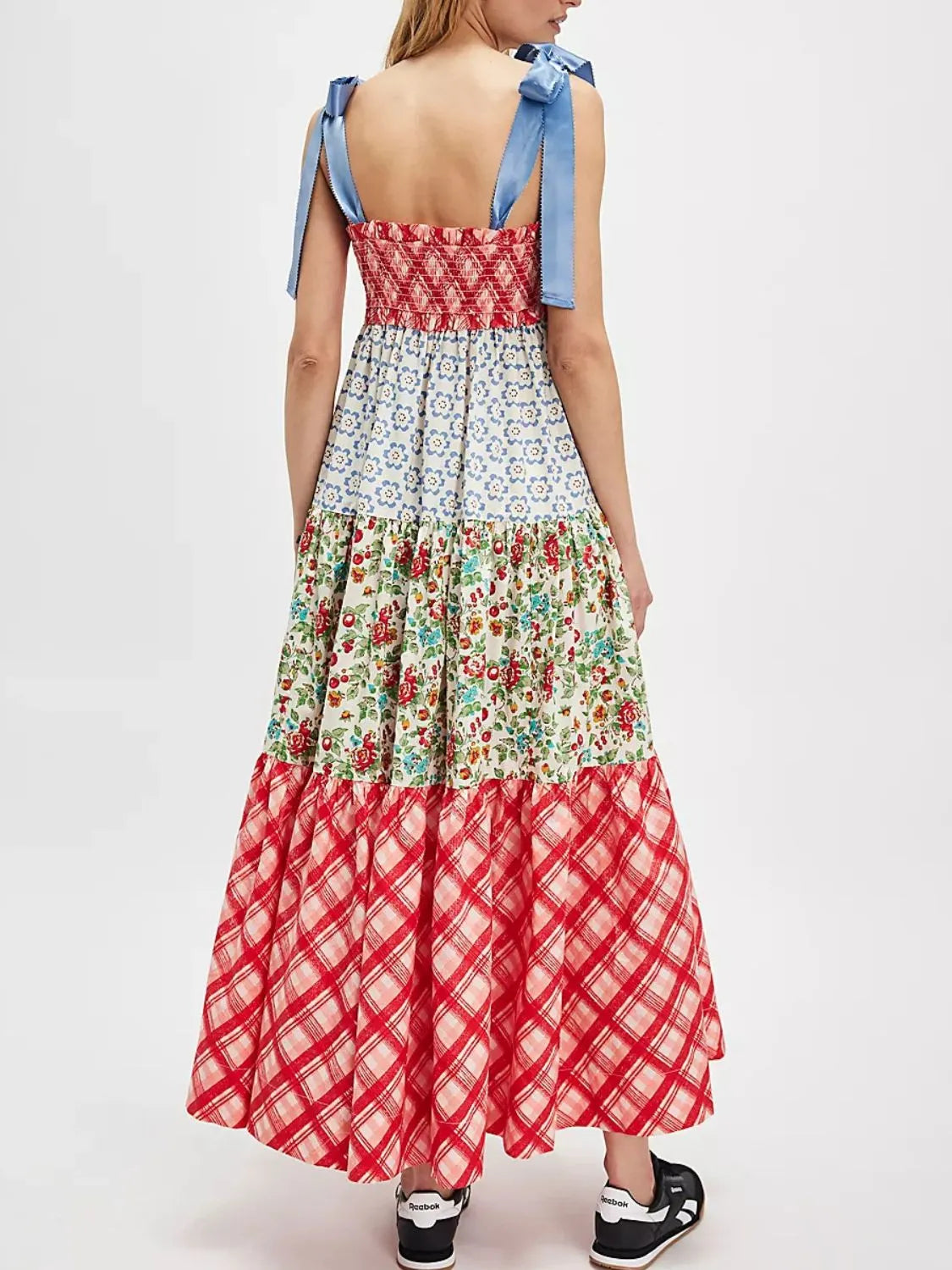Boho Dream, Printed V-Neck Tie Shoulder Cami Dress