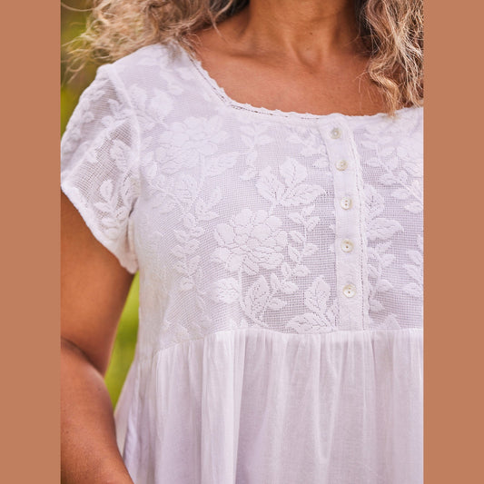 Chantilly Nighty White Cotton