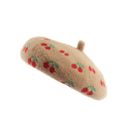 Embroidered Beret Wool Hat
