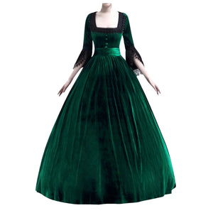 Medieval Renaissance Velvet Long Dress Gothic Court