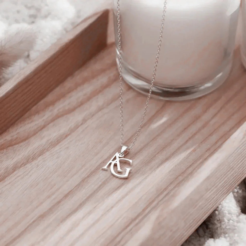 Jenine Elegant Custom Initials Necklace, Personalize Jewelry