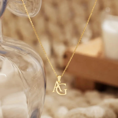 Jenine Elegant Custom Initials Necklace, Personalize Jewelry