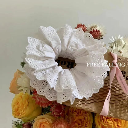 Lace French Hair Scrunchie, Elastic