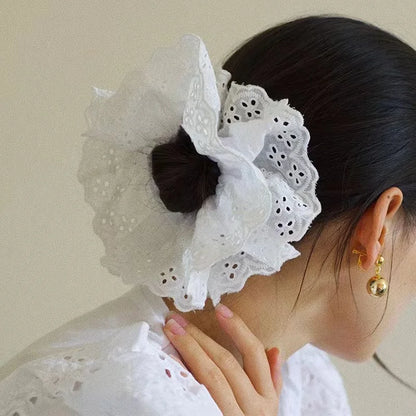 Lace French Hair Scrunchie, Elastic