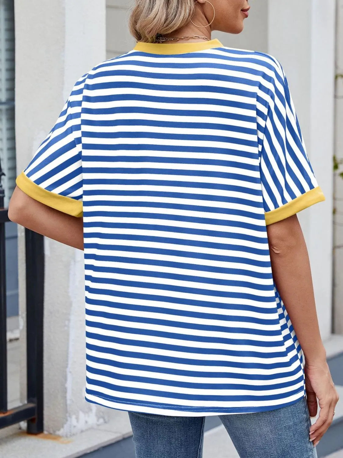 Lagoon Striped Round Neck Half Sleeve T-Shirt