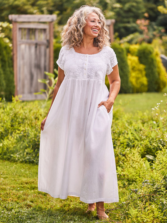Chantilly Nighty White Cotton