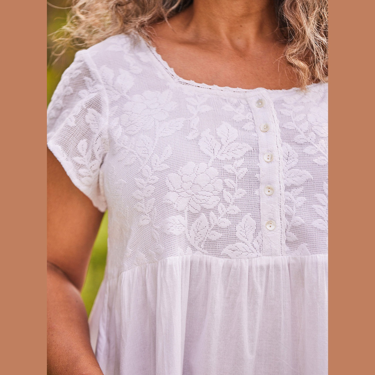 Chantilly Nighty White Cotton