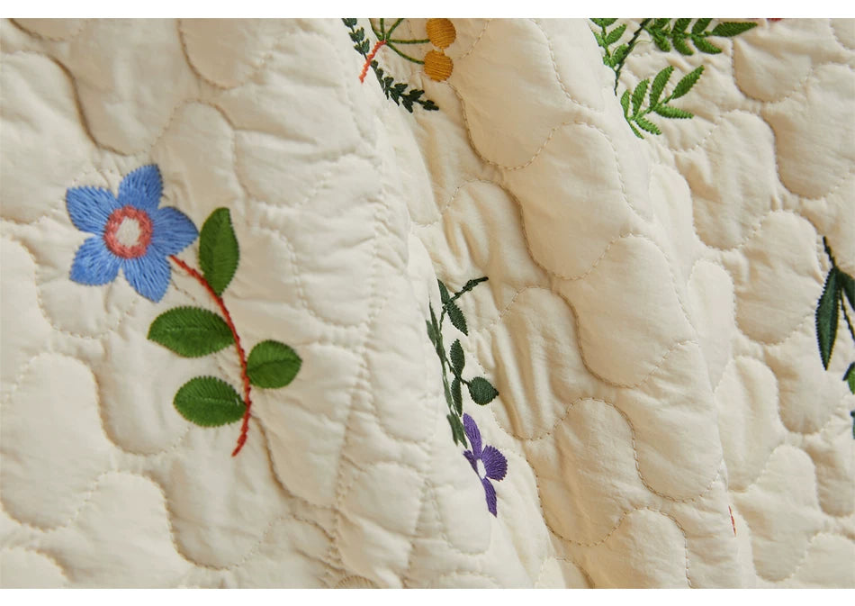 Sweet Jane Embroidery Cotton Padded Coat Skirt set