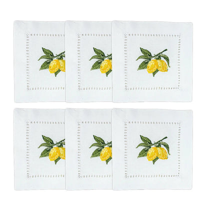 Personalized Lemon Hand Napkin, Name & Date embroidery