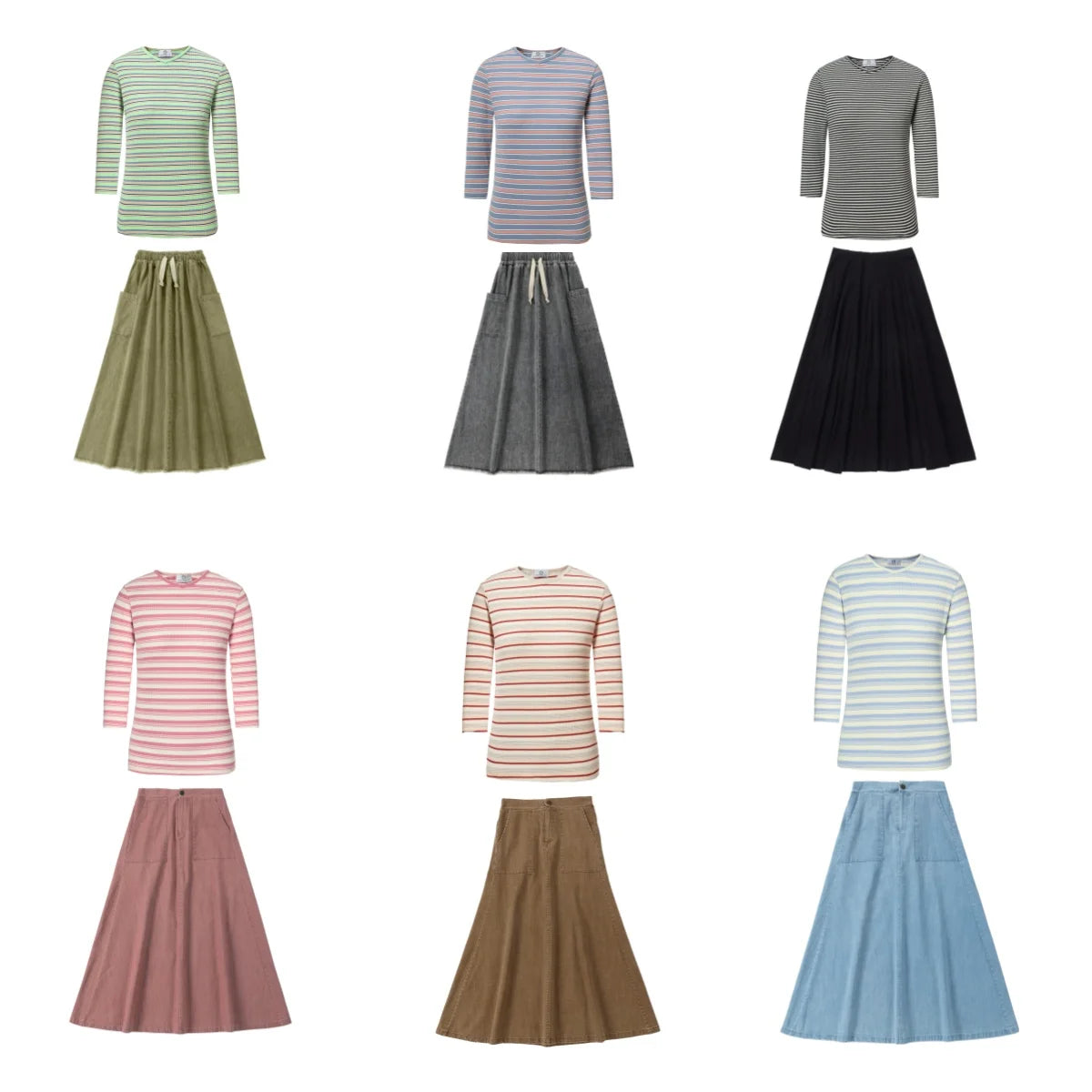 Pastel Pretty Skirt & Tee Set, Modestly Yours