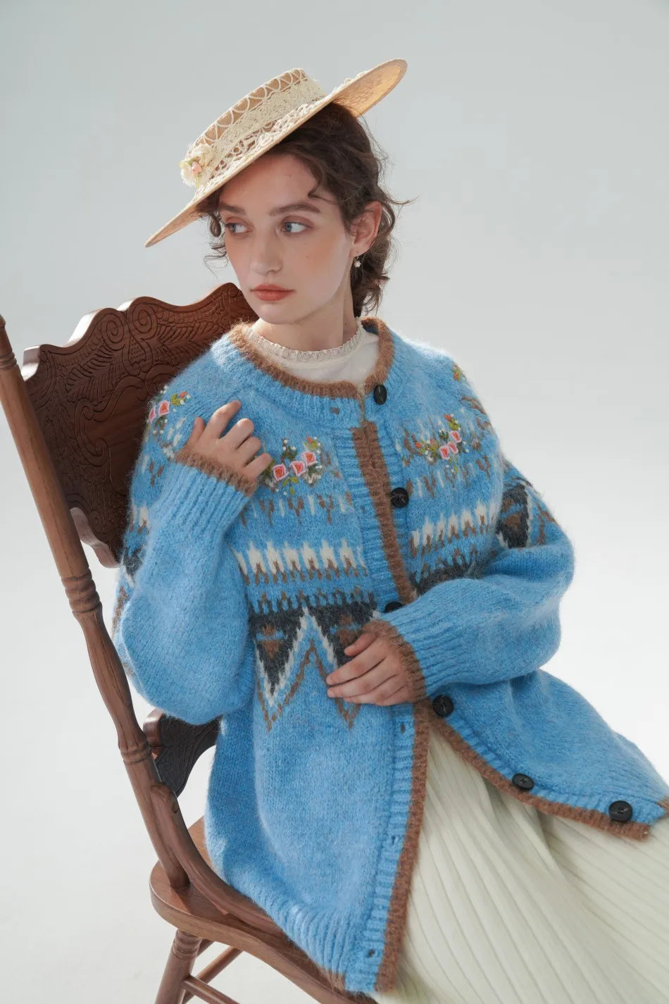 Fair Isle Blue Cashmere Sweater