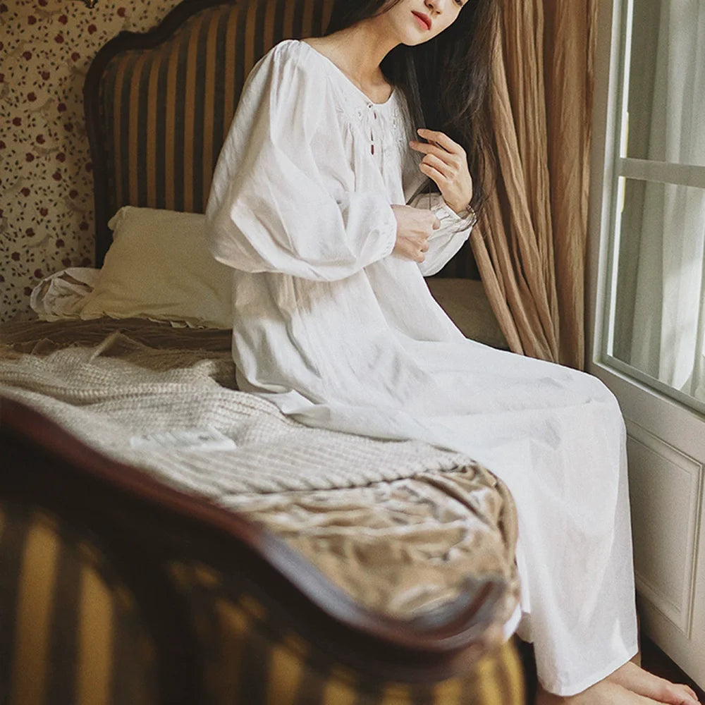 Winter Bloom Nightgown - Pure Cotton