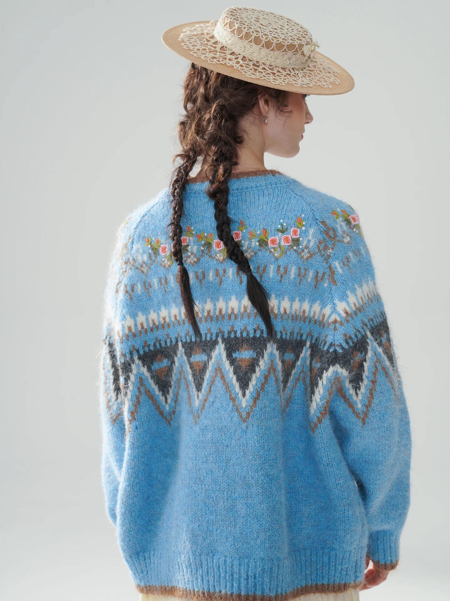 Fair Isle Blue Cashmere Sweater