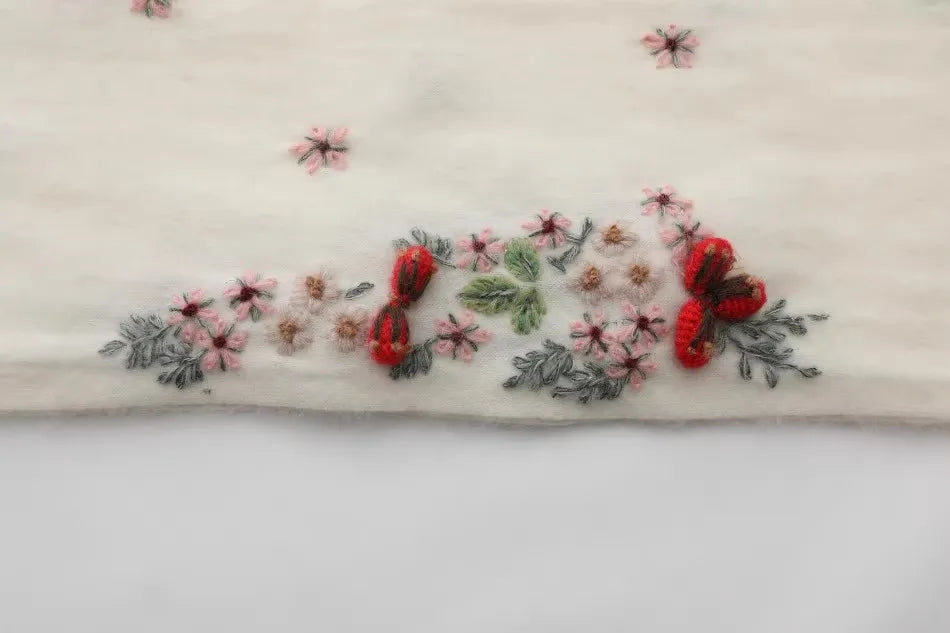 Annette Cashmere Sweater & Scarf Set, White