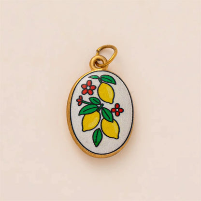 Classic Pendant, hand painted gold plating