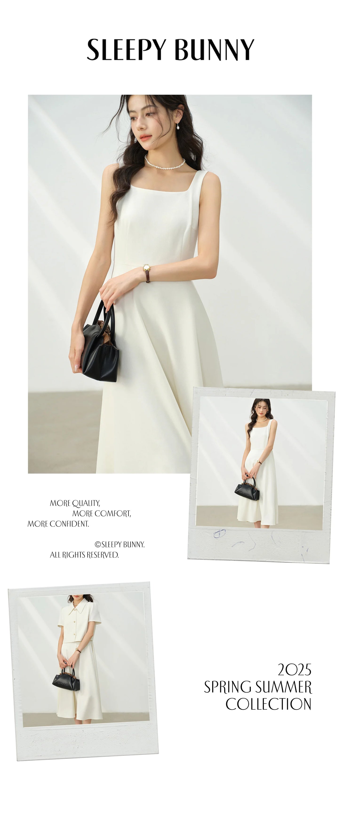 Elegant White Maxi Dress Square Neck Sleeveless Long Dress Summer Slim Fit Waist Dress for Petite Women Hepburn Style Fashion