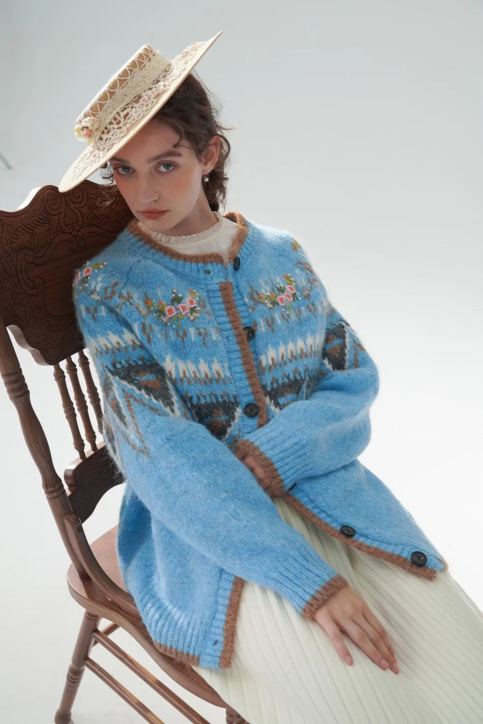 Fair Isle Blue Cashmere Sweater