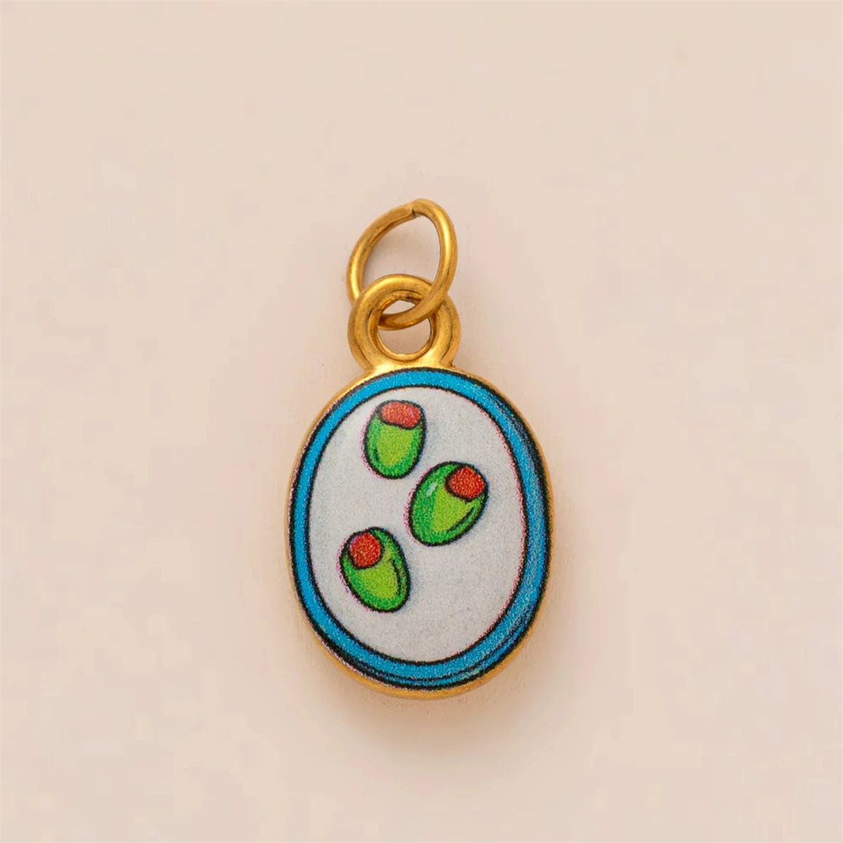 Classic Pendant, hand painted gold plating