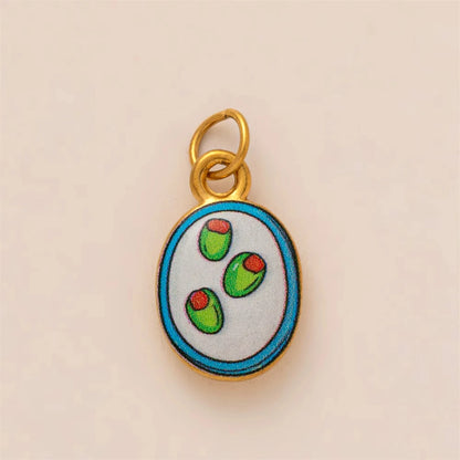 Classic Pendant, hand painted gold plating
