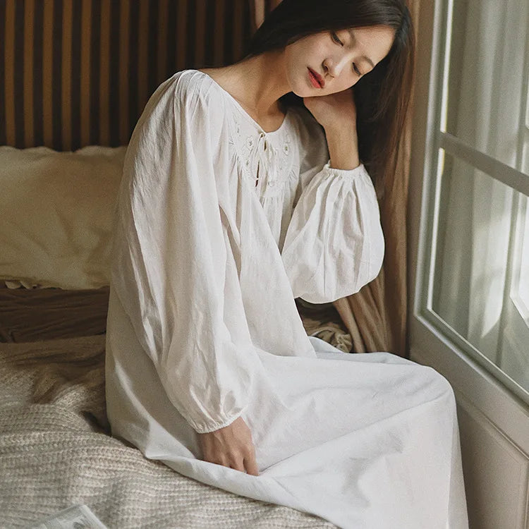 Winter Bloom Nightgown - Pure Cotton