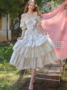 Countryside Picnic, Puff Sleeve Dress