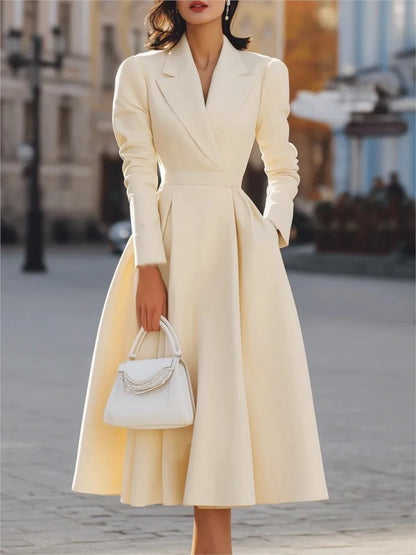 Casual Long Sleeve Maxi Dress Women 2025 Autumn Winter Party A-line Slim Dresses Elgant Vestidos
