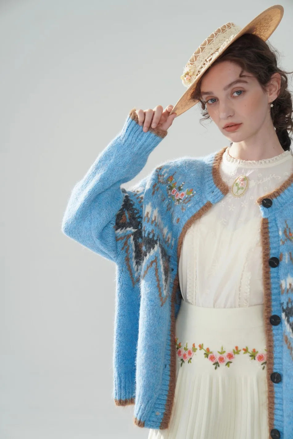 Fair Isle Blue Cashmere Sweater