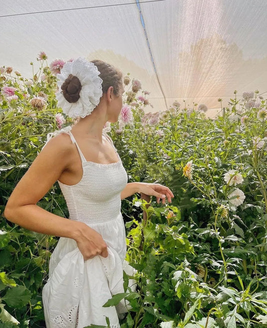 Lace French Hair Scrunchie, Elastic