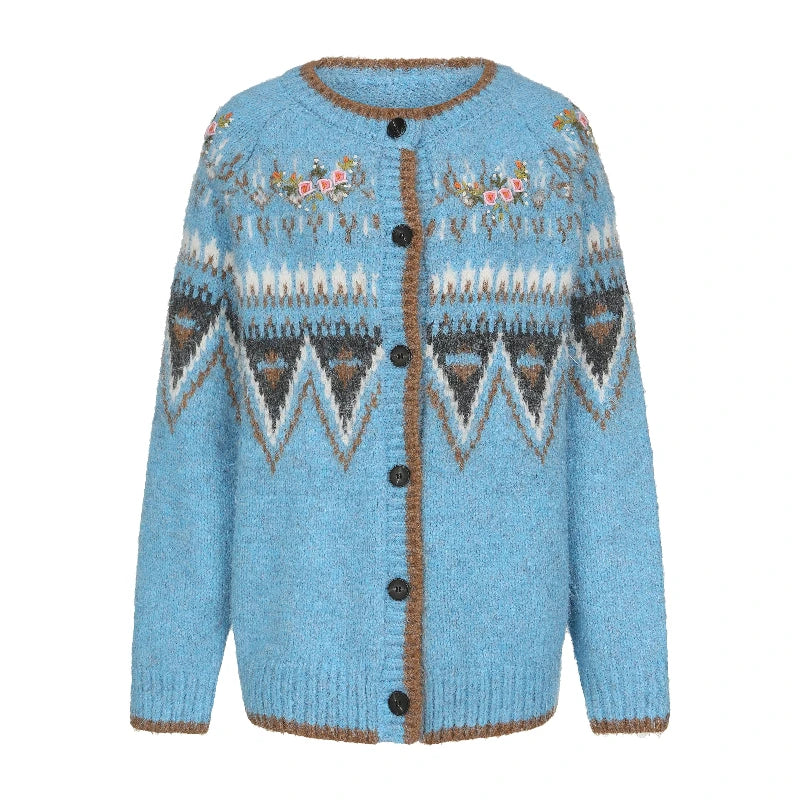 Fair Isle Blue Cashmere Sweater