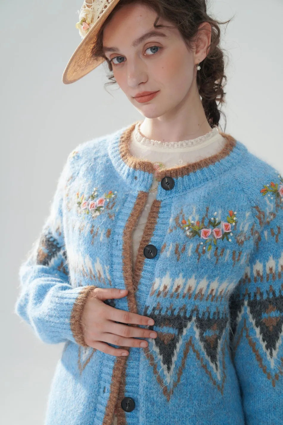 Fair Isle Blue Cashmere Sweater