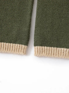 Forest Cashmere, Women’s 100% Cashmere Cable Knit Mitts, Two-Tone Fingerless Winter Thermal Gloves