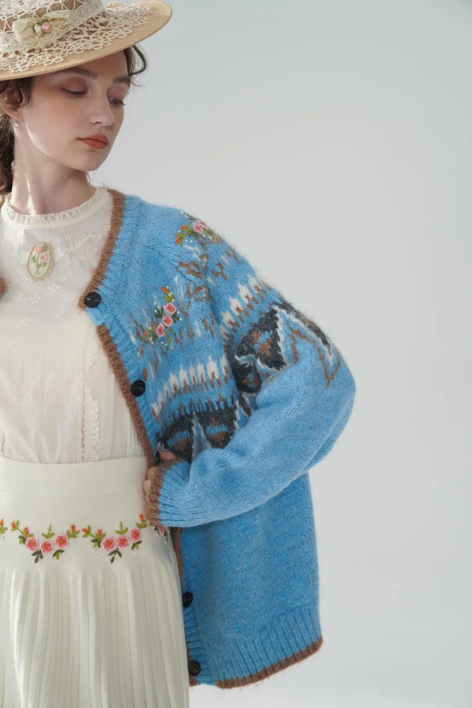 Fair Isle Blue Cashmere Sweater