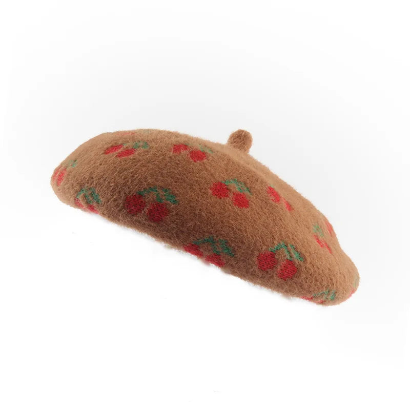 Embroidered Beret Wool Hat