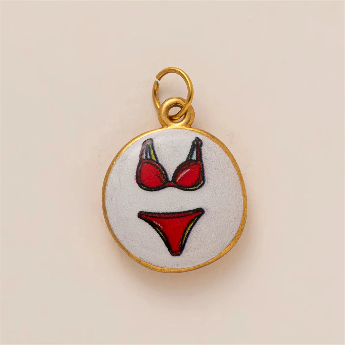 Classic Pendant, hand painted gold plating