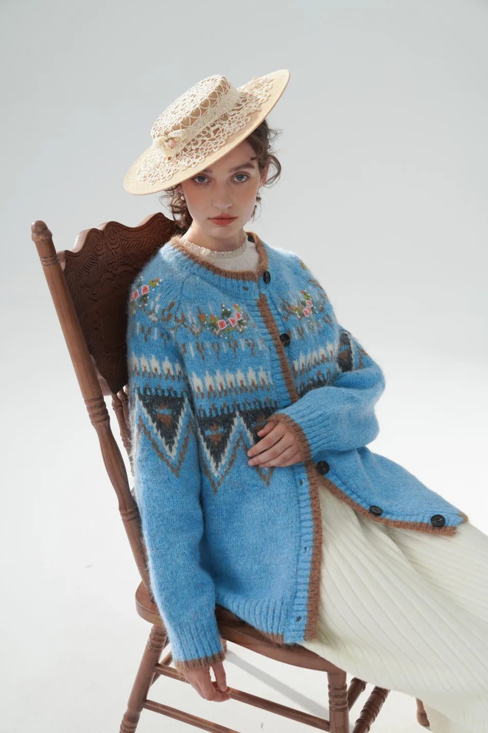 Fair Isle Blue Cashmere Sweater